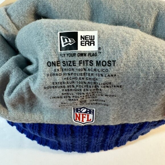 New York Giants New Era Winter Knit Hat Beanie Fleece Lined One Size NWT. - Picture 7 of 7
